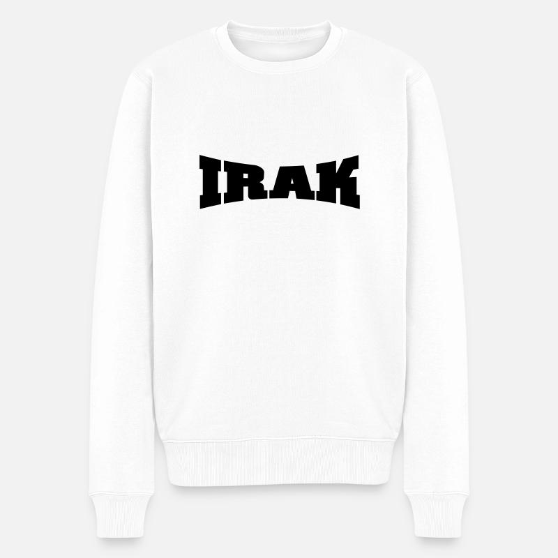 Irak Schriftzug - Männer Premium Bio Pullover - Weiß