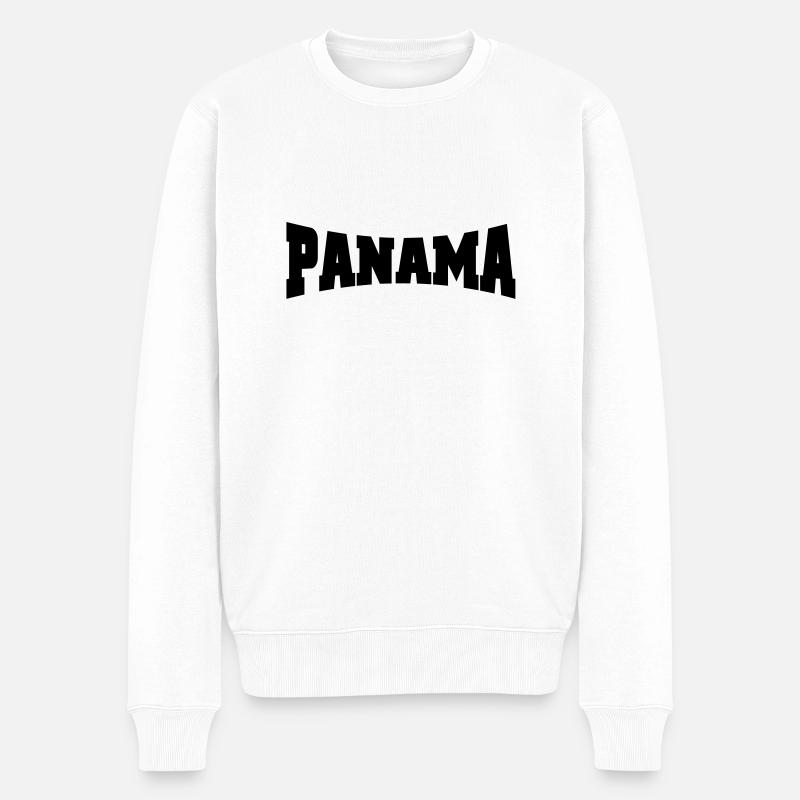 Panama lettrage - Pull Premium bio Homme - blanc