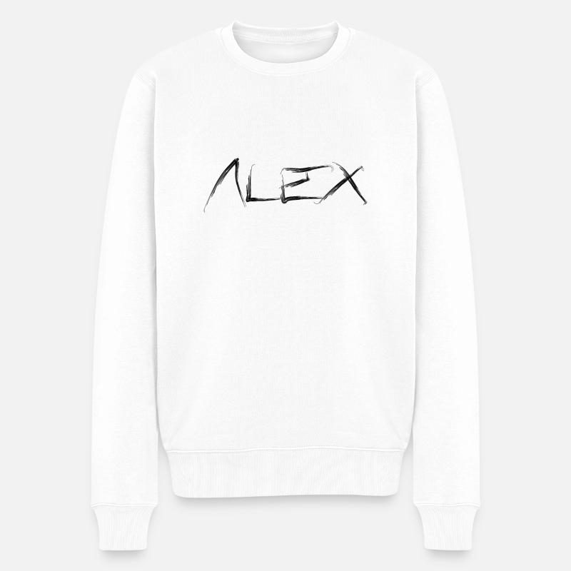 Alex - Männer Premium Bio Pullover - Weiß