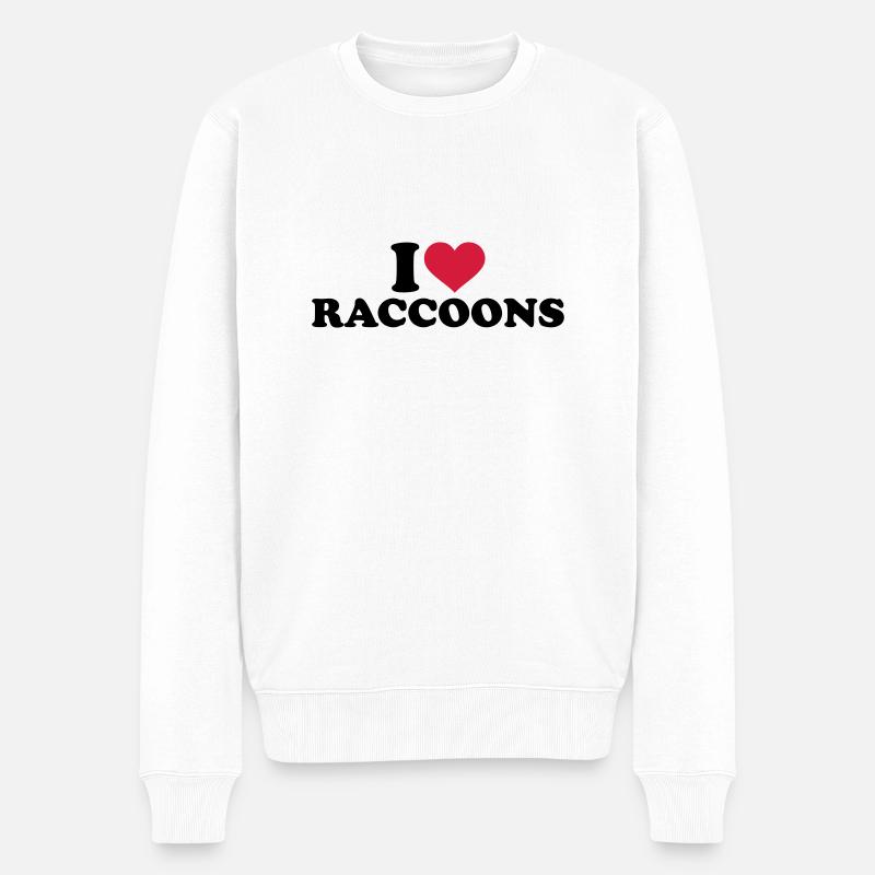 Waschbär - Männer Premium Bio Pullover - Weiß