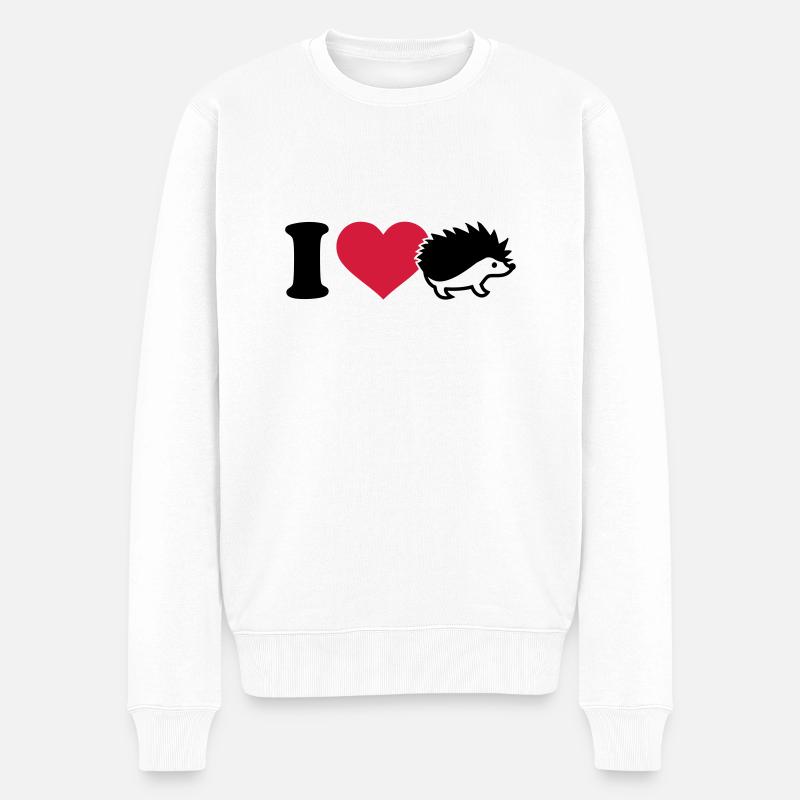 I love Hérisson - Pull Premium bio Homme - blanc