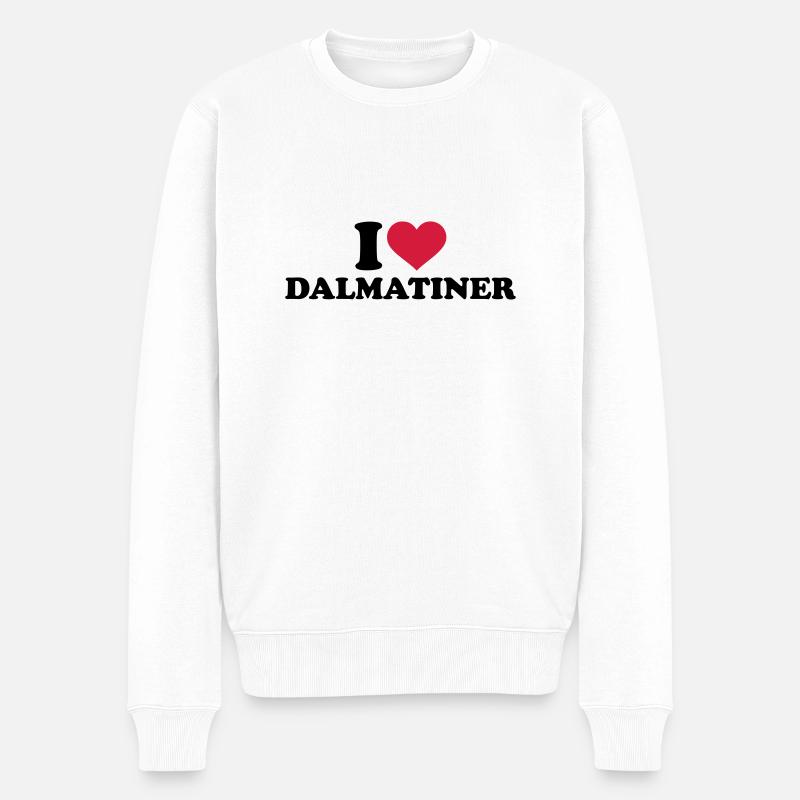 Dalmatiner - Männer Premium Bio Pullover - Weiß