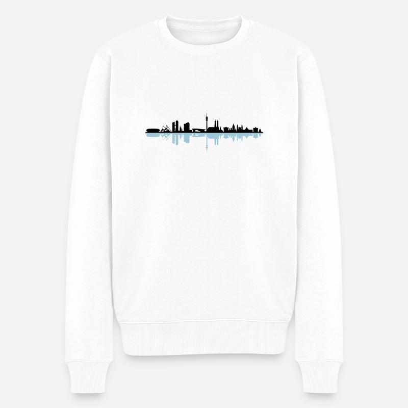 Skyline - München - Männer Premium Bio Pullover - Weiß