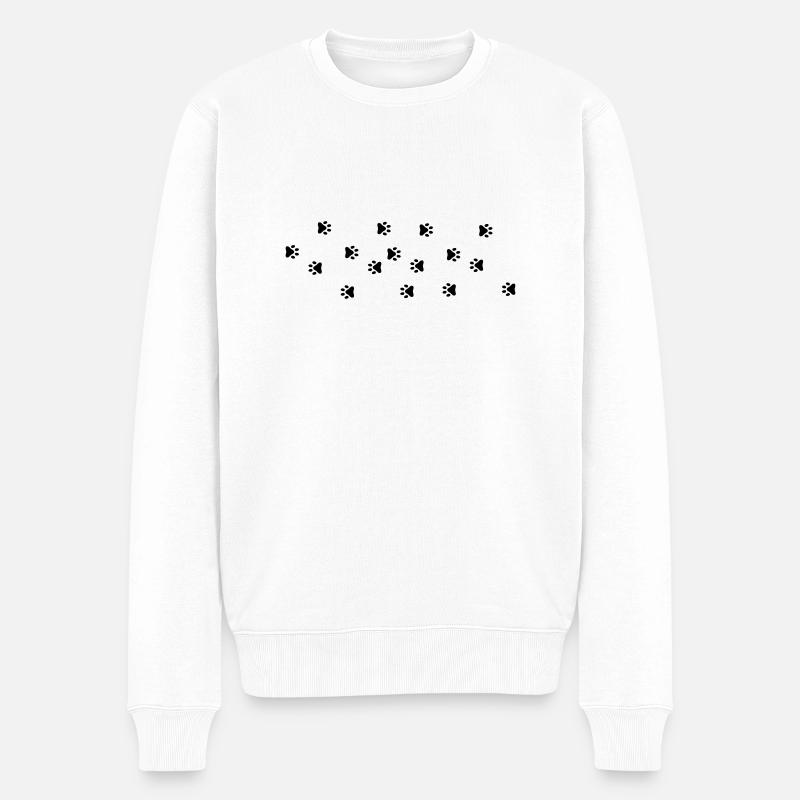 empreinte de chat - Pull Premium bio Homme - blanc