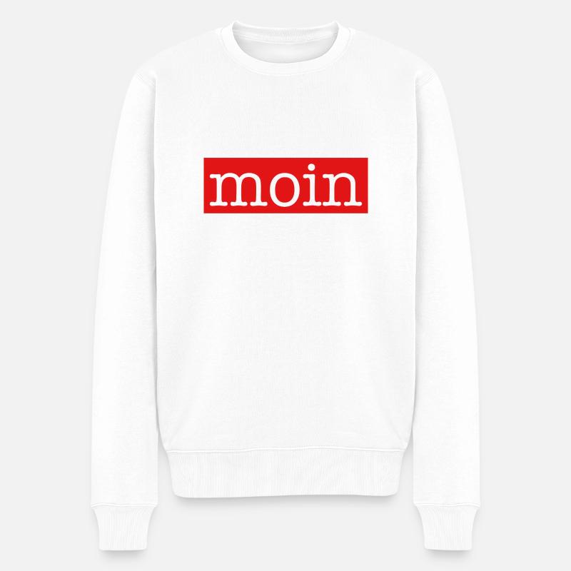 Cooles Moin Norddeutscher Gruß rund um Hamburg - Männer Premium Bio Pullover - Weiß