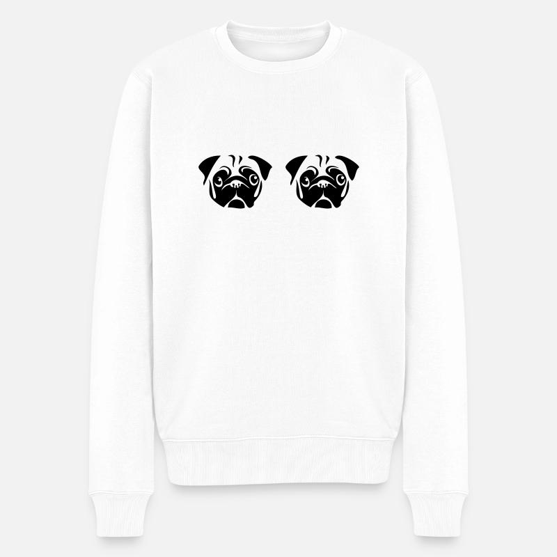 Möpse - Männer Premium Bio Pullover - Weiß