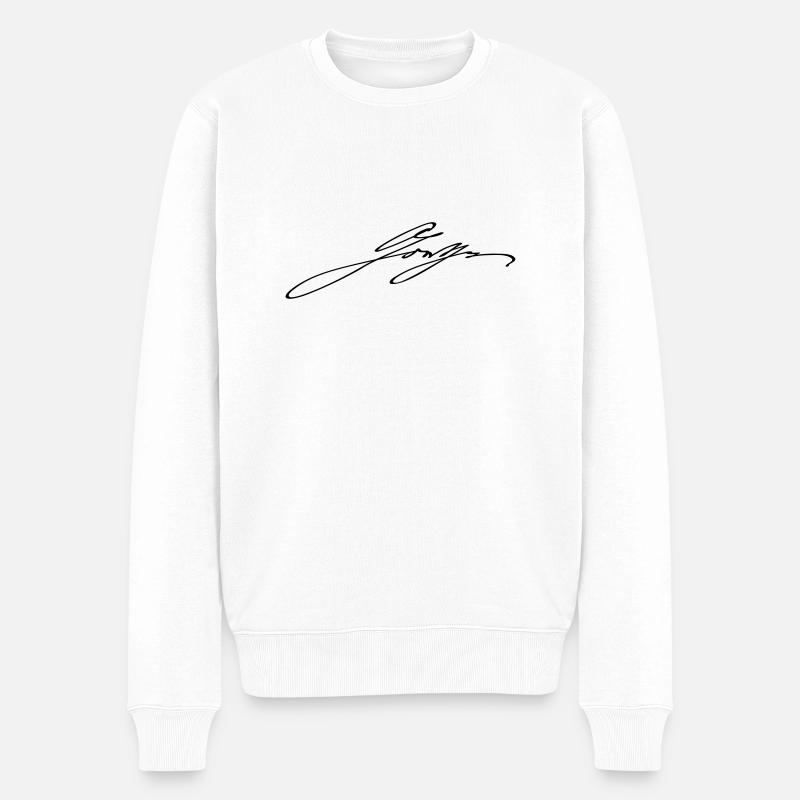 Johann Wolfgang Goethe Signature - Männer Premium Bio Pullover - Weiß
