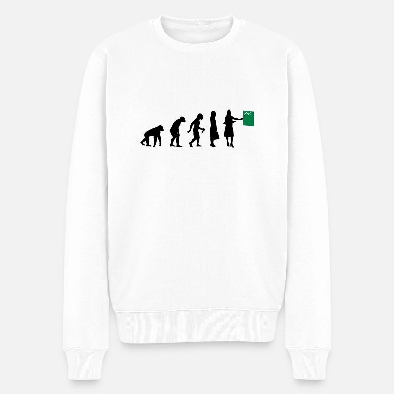 Lehrer Evolution - Männer Premium Bio Pullover - Weiß