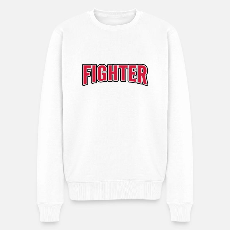 Fighter - Männer Premium Bio Pullover - Weiß