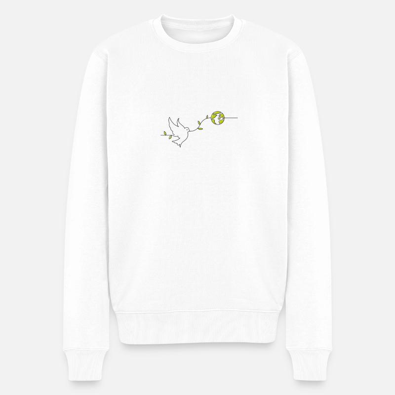 paix - Pull Premium bio Homme - blanc