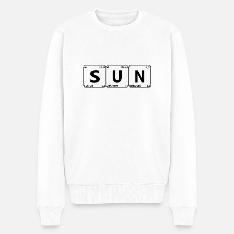 SUN - Männer Premium Bio Pullover - Weiß