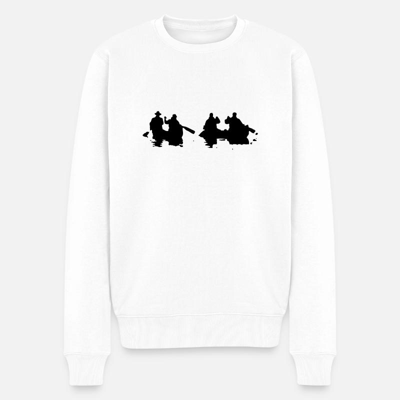 Kanu - Männer Premium Bio Pullover - Weiß