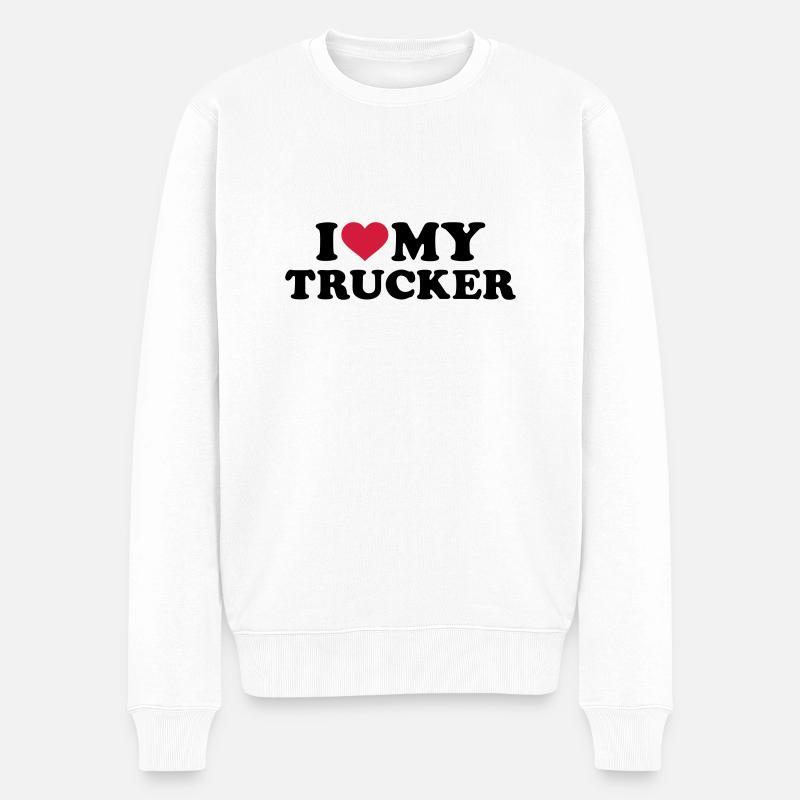 Trucker - Männer Premium Bio Pullover - Weiß