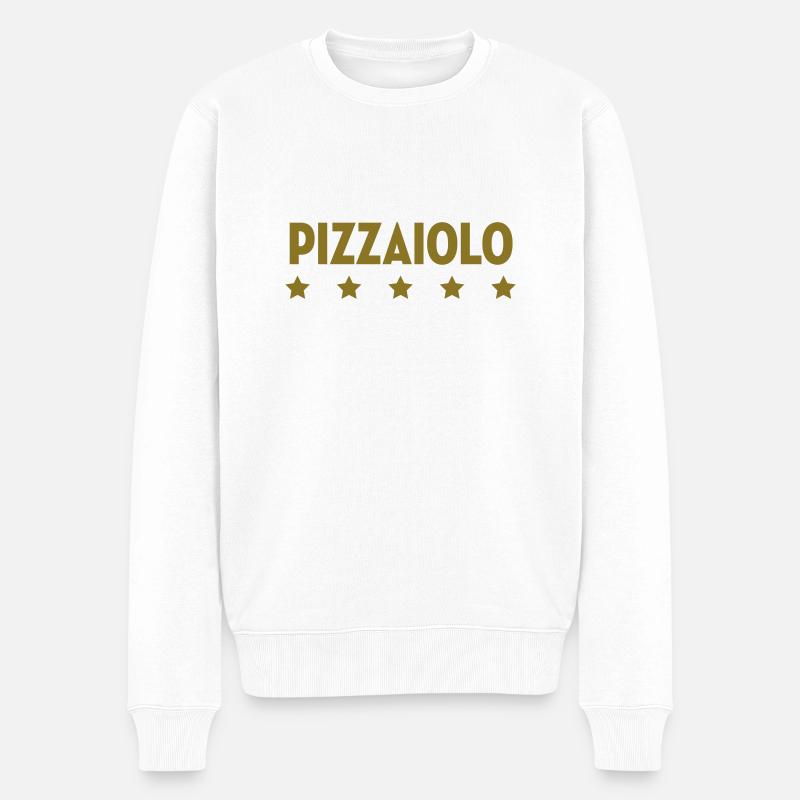 Koch Pizzaiolo Pizza Köchin Kochen Chef Küchenchef - Männer Premium Bio Pullover - Weiß