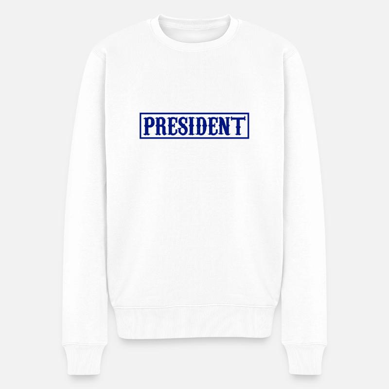 Patch du président - Pull Premium bio Homme - blanc