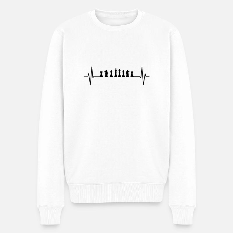 Schach - Männer Premium Bio Pullover - Weiß