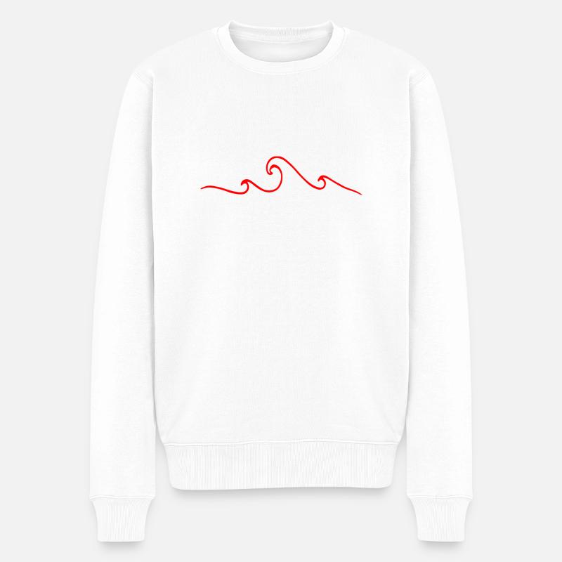 Vagues - Pull Premium bio Homme - blanc