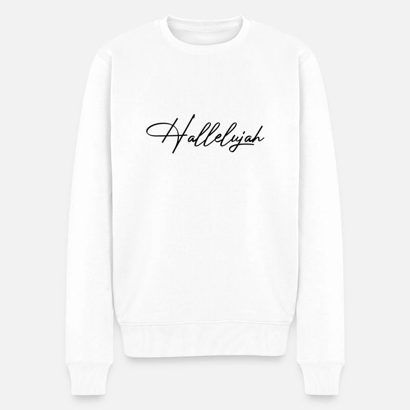Christliche Sprüche - Männer Premium Bio Pullover - Weiß