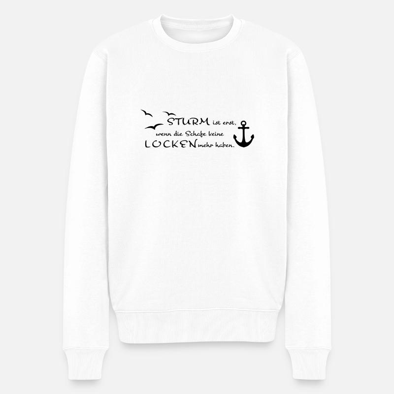 Sturm und Locken - Männer Premium Bio Pullover - Weiß