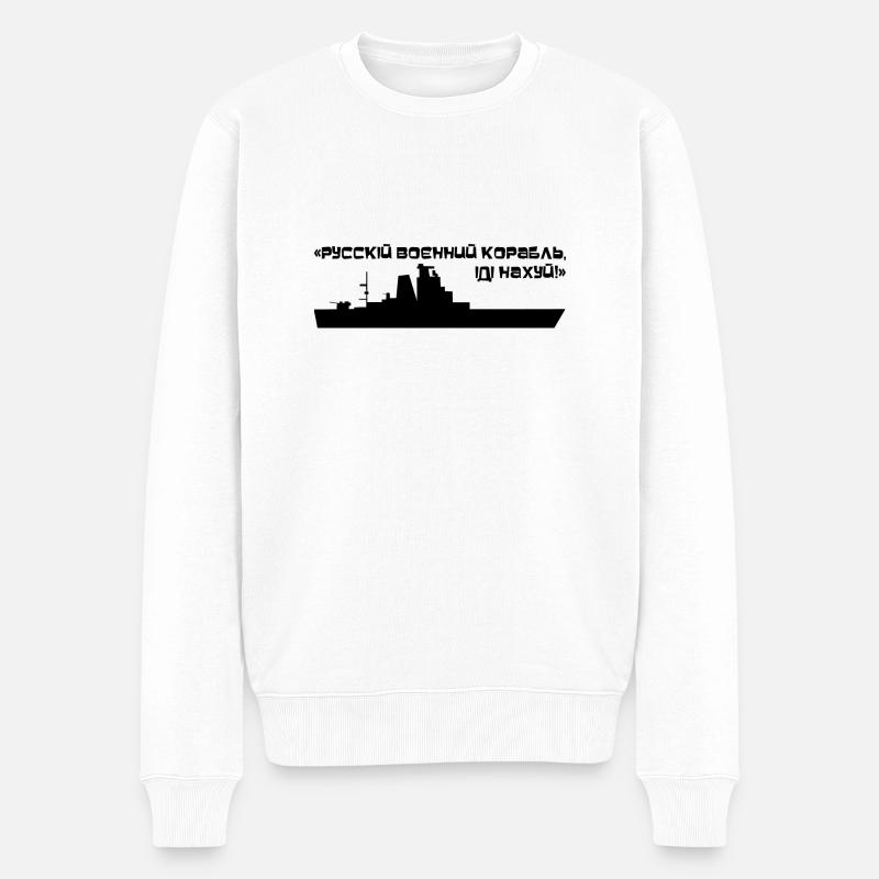 Ukraine - Männer Premium Bio Pullover - Weiß