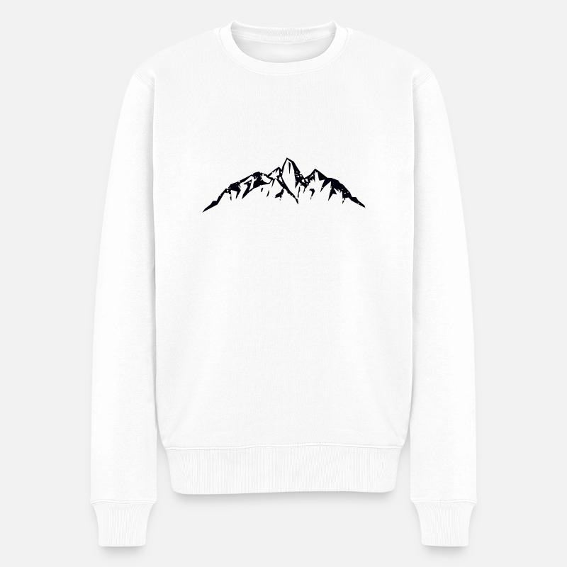 gebirge - Männer Premium Bio Pullover - Weiß