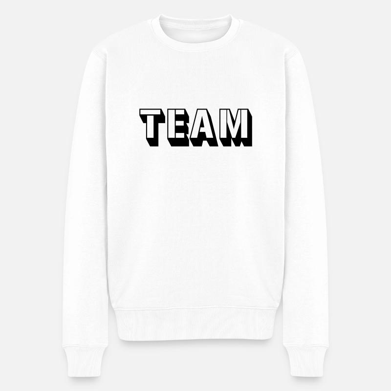 team 1 - Männer Premium Bio Pullover - Weiß