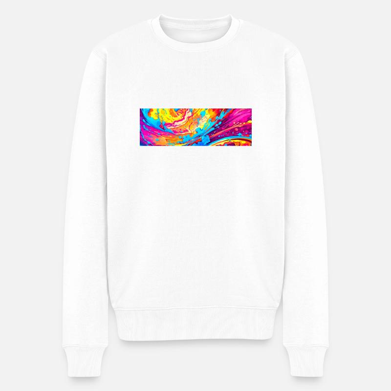 Farbtupfer Farbtupfer - Männer Premium Bio Pullover - Weiß