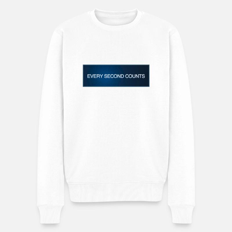 Jede Sekunde zählt - Männer Premium Bio Pullover - Weiß
