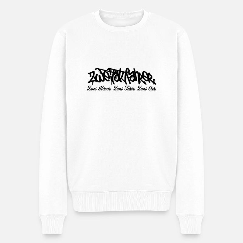 Cavalier deux temps // lettrage - Pull Premium bio Homme - blanc