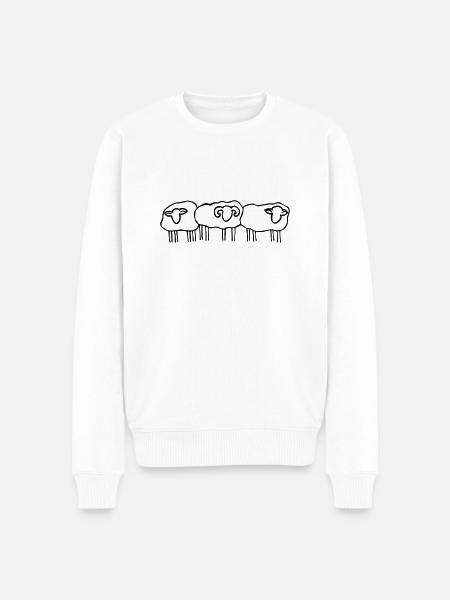 Schafe Schafherde - Männer Premium Bio Pullover - Weiß