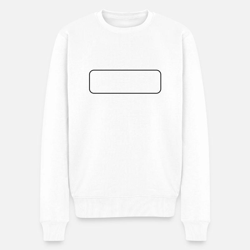 Abgerundetes Rechteck - Männer Premium Bio Pullover - Weiß
