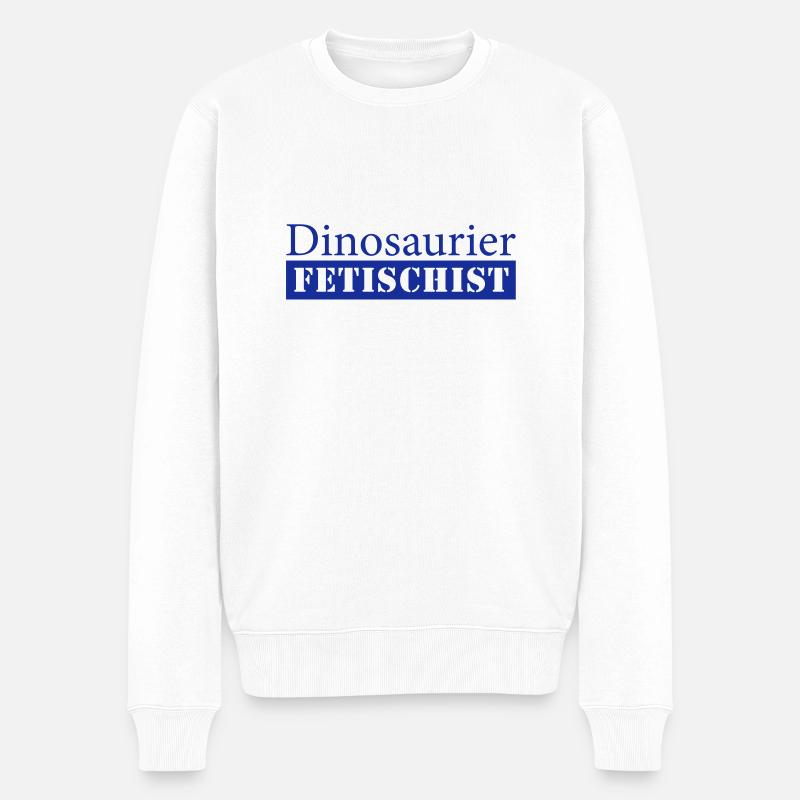 Dinosaurier Fetischist - Männer Premium Bio Pullover - Weiß