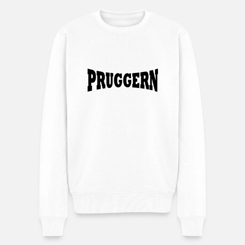 Pruggern station lettrage - Pull Premium bio Homme - blanc
