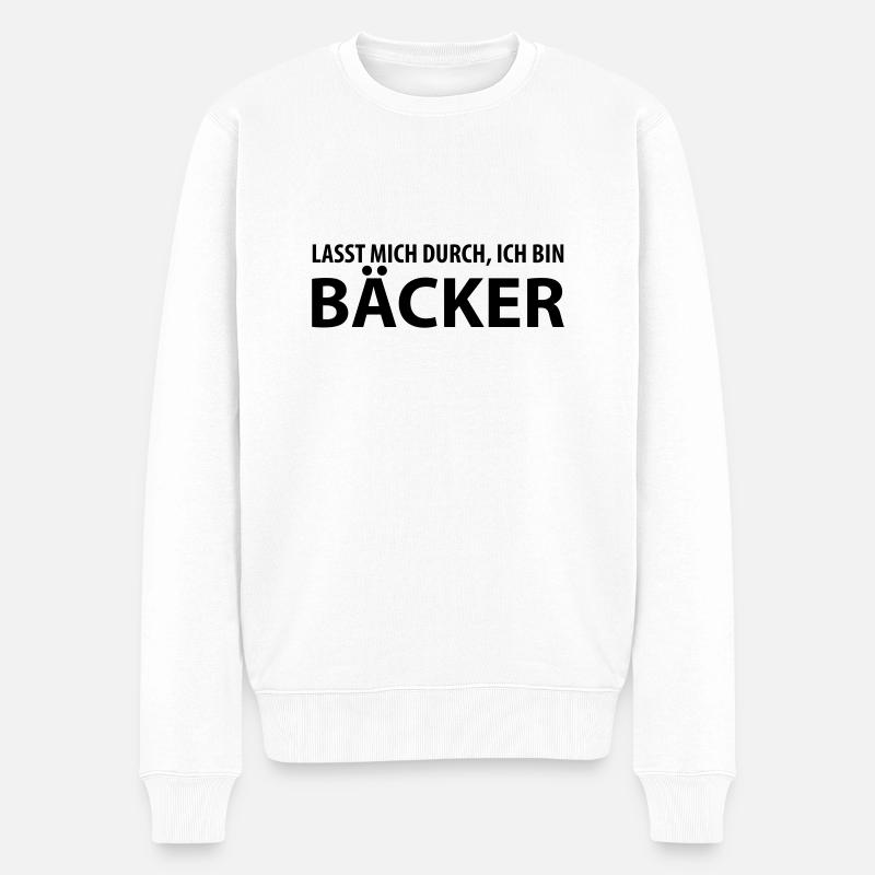 bäcker - Männer Premium Bio Pullover - Weiß