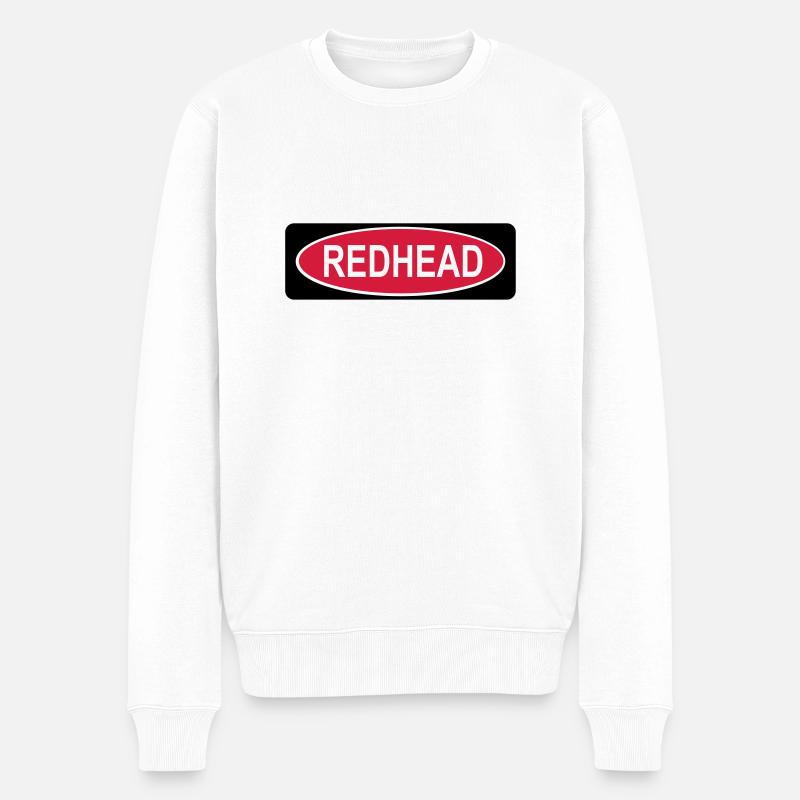 Rothaarig - Männer Premium Bio Pullover - Weiß