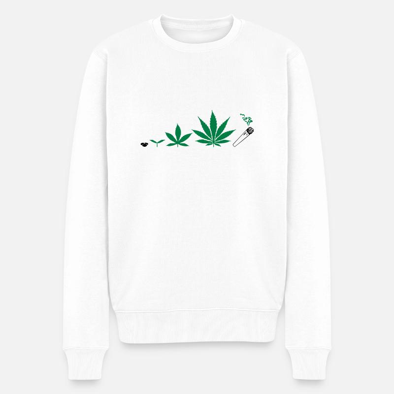 Cannabis development - Pull Premium bio Homme - blanc