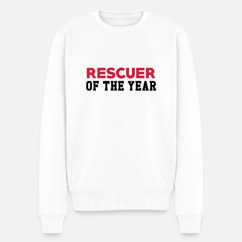 Secourisme / Secouriste / Secours / Secourir - Pull Premium bio Homme - blanc