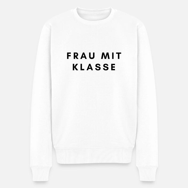 Frau mit Klasse - Männer Premium Bio Pullover - Weiß