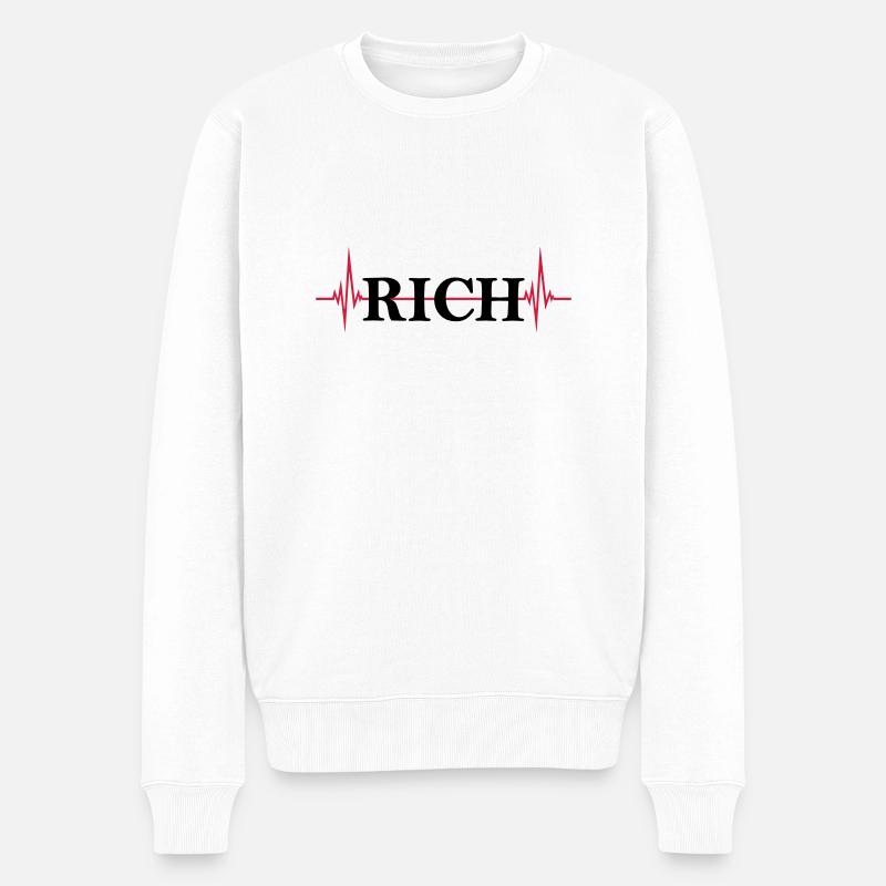 Puls Logo Rich - Männer Premium Bio Pullover - Weiß