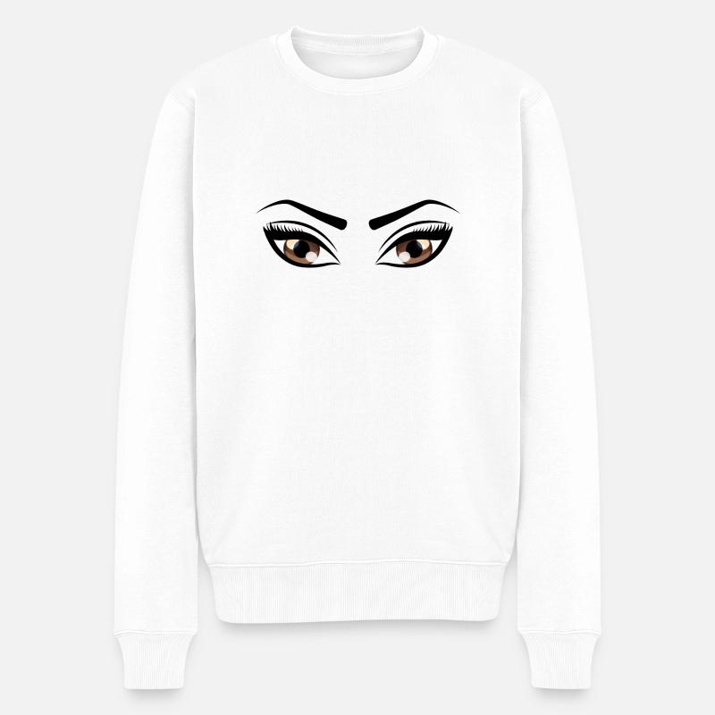 Augen - Männer Premium Bio Pullover - Weiß
