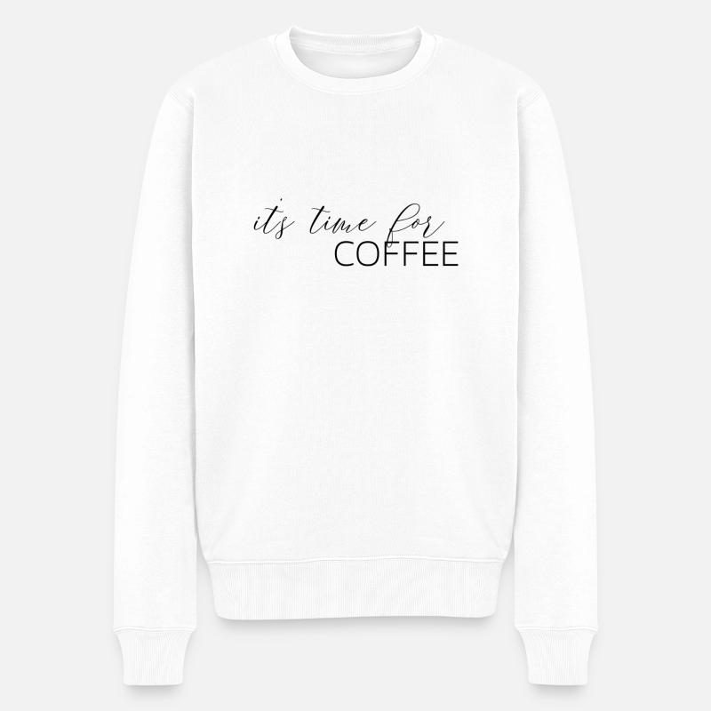 C’est l’heure du café - Pull Premium bio Homme - blanc
