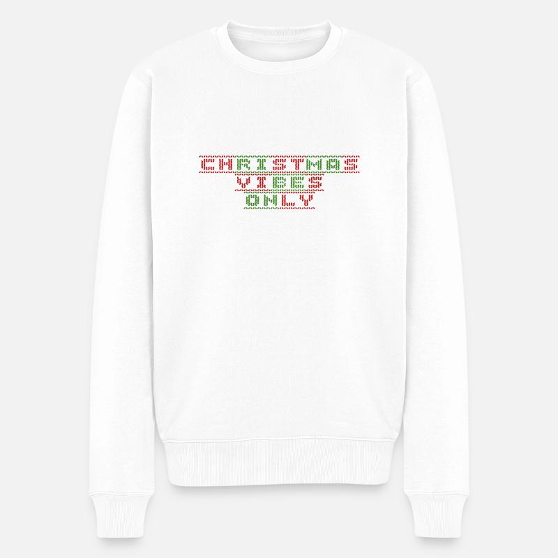 Christmas vibes only - Männer Premium Bio Pullover - Weiß
