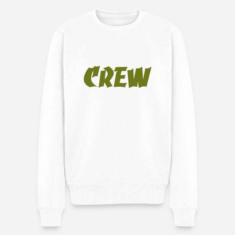 Crew - Männer Premium Bio Pullover - Weiß