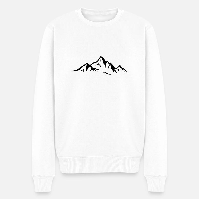 Spread_Berge - Männer Premium Bio Pullover - Weiß