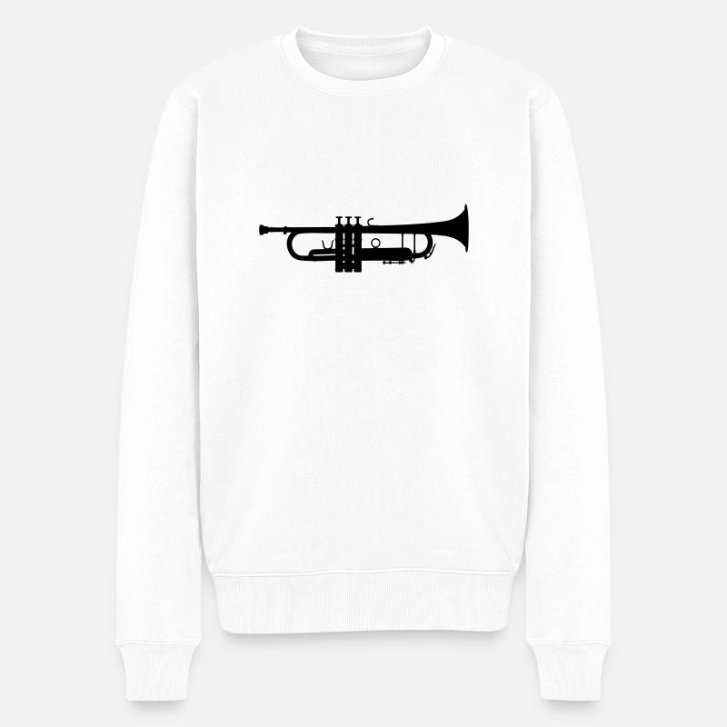 Trompete - Männer Premium Bio Pullover - Weiß