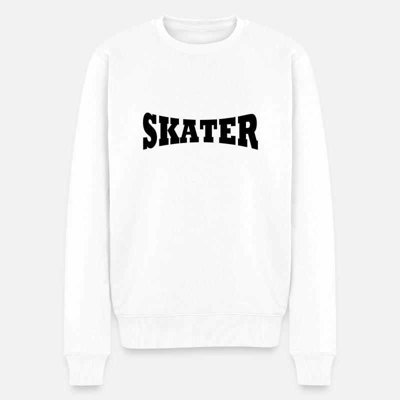 Skater Schiftzug - Pull Premium bio Homme - blanc