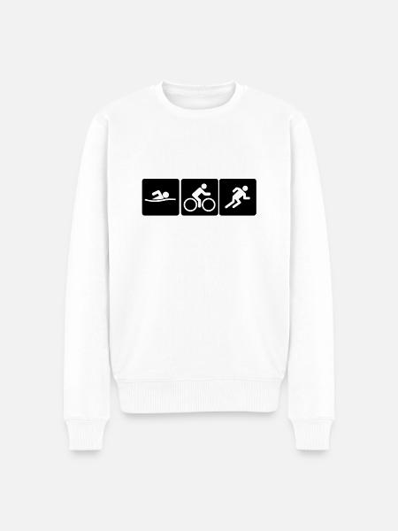 Course de vélo de triathlon - Pull Premium bio Homme - blanc