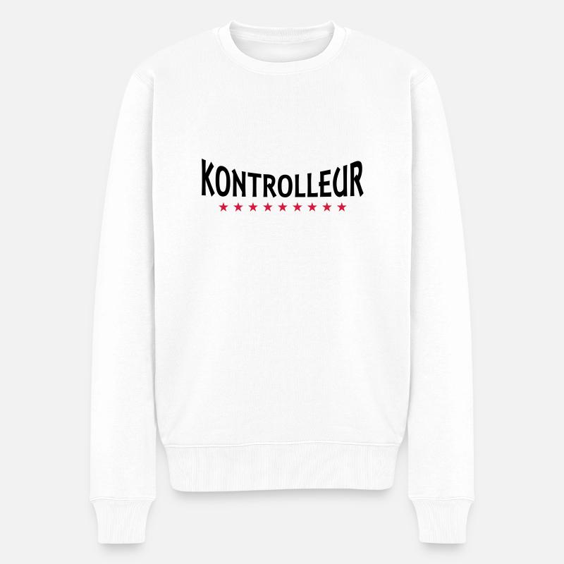 Controller + Dein Text - Men's Premium Organic Jumper - white