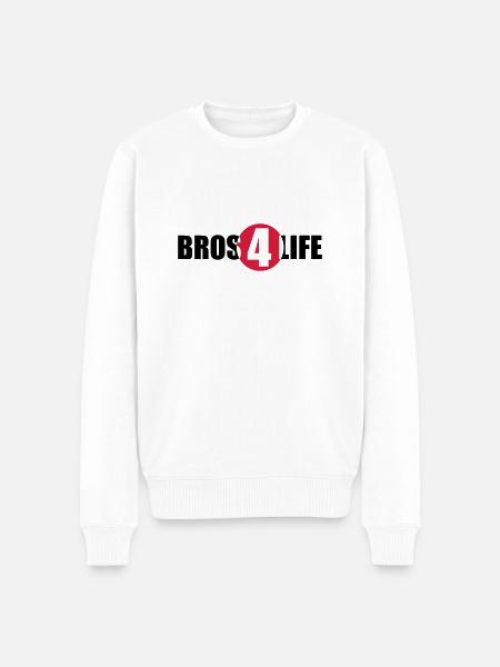 Bros 4 Life Logo Design - Men's Premium Organic Jumper - white