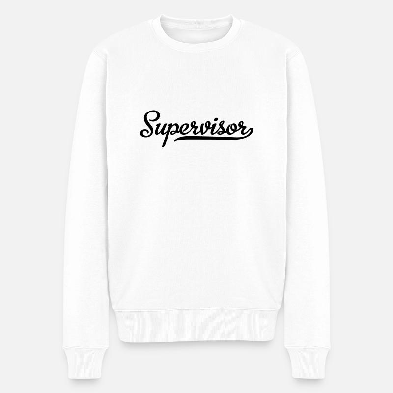 supervisor - Männer Premium Bio Pullover - Weiß